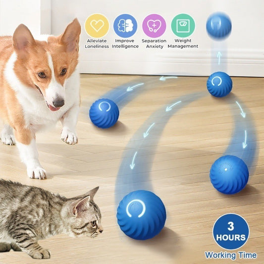 Whirl Bounce Smart Pet Ball – Rechargeable Fun for Cats & Dogs